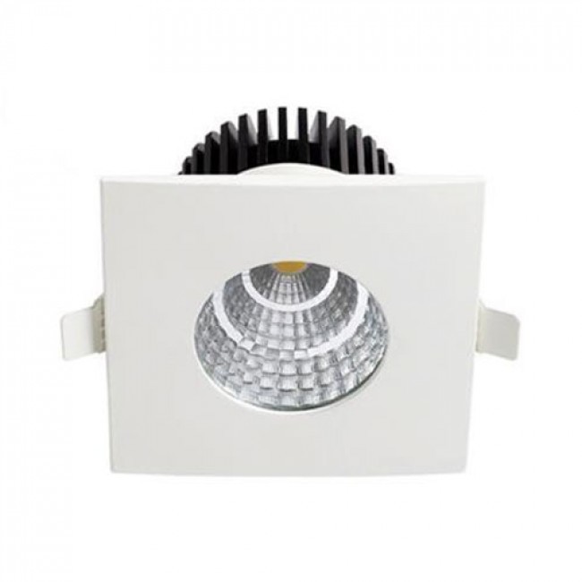 LED Spot 6 Pack - Inbouwspot - Vierkant 6W - Waterdicht IP65 - Natuurlijk Wit 4200K - Mat Wit Aluminium - 90mm