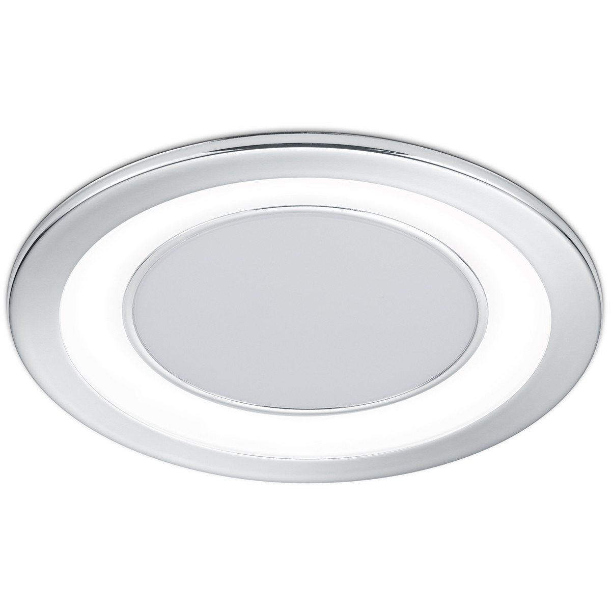 LED Spot - Inbouwspot - Trion Cynomi - 10W - Warm Wit 3000K - Rond - Mat Chroom - Kunststof - Ø140mm