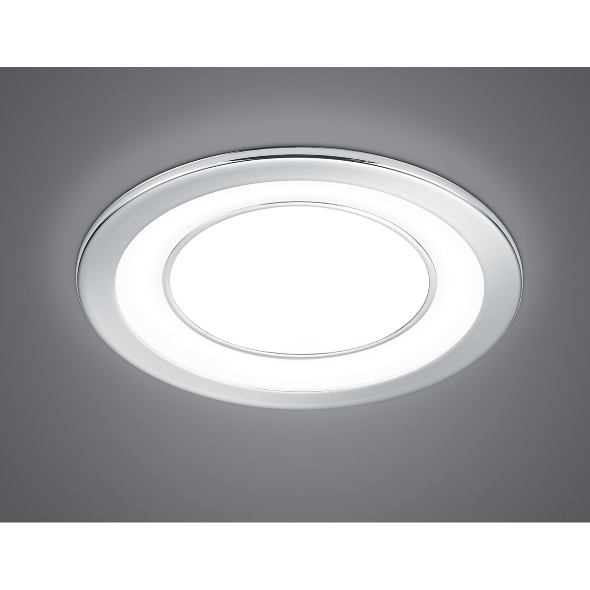 LED Spot - Inbouwspot - Trion Cynomi - 10W - Warm Wit 3000K - Rond - Mat Chroom - Kunststof - Ø140mm