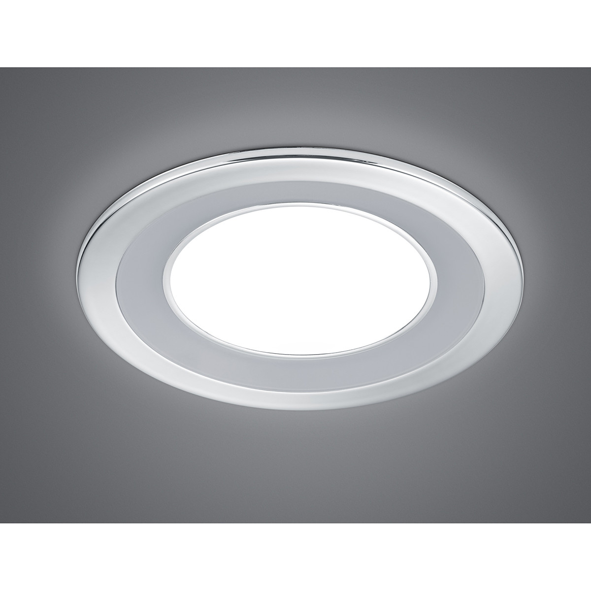 LED Spot - Inbouwspot - Trion Cynomi - 10W - Warm Wit 3000K - Rond - Mat Chroom - Kunststof - Ø140mm