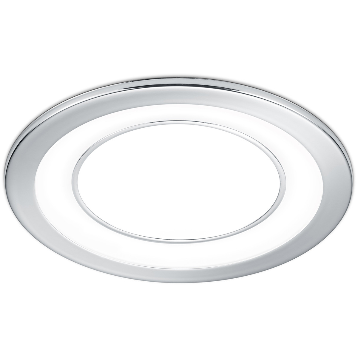 LED Spot - Inbouwspot - Trion Cynomi - 10W - Warm Wit 3000K - Rond - Mat Chroom - Kunststof - Ø140mm