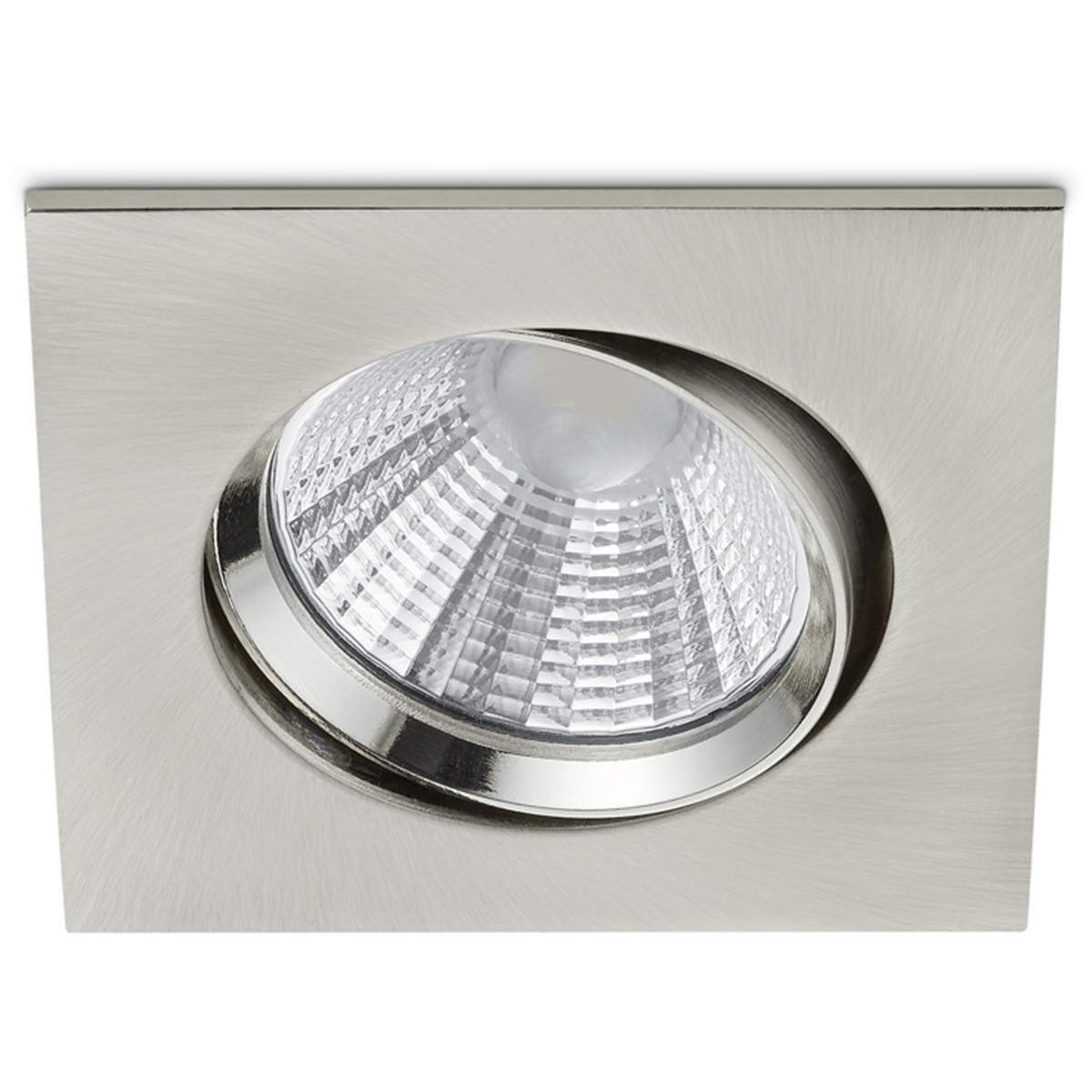 LED Spot - Inbouwspot - Trion Paniro - Vierkant 5W - Dimbaar - Warm Wit 3000K - Mat Nikkel - Aluminium - 80mm