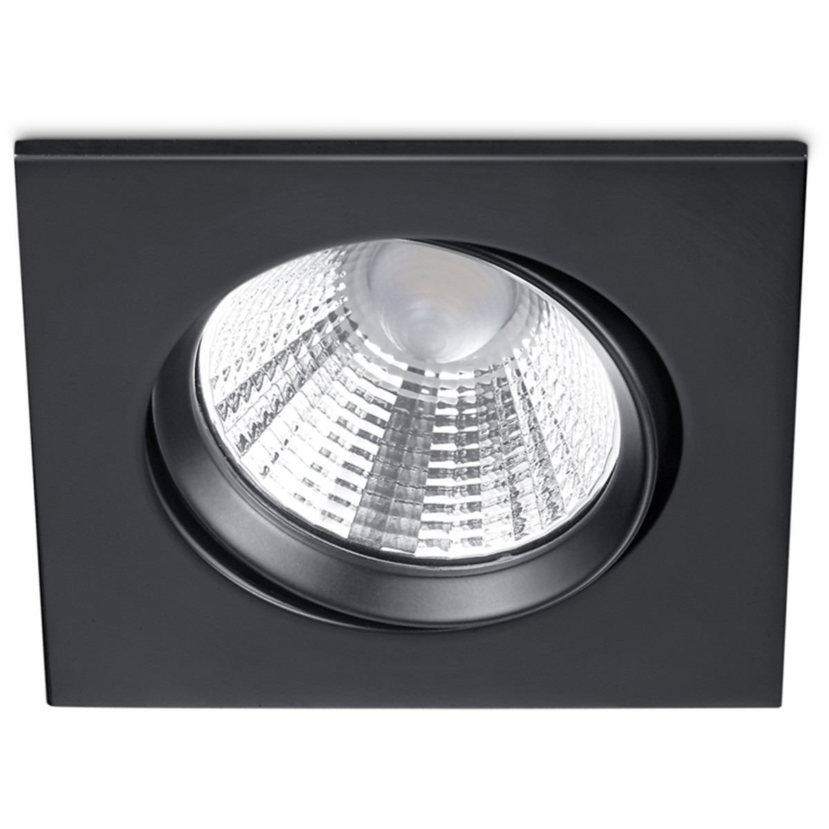 LED Spot - Inbouwspot - Trion Paniro - Vierkant 5W - Dimbaar - Warm Wit 3000K - Mat Zwart - Aluminium - 80mm