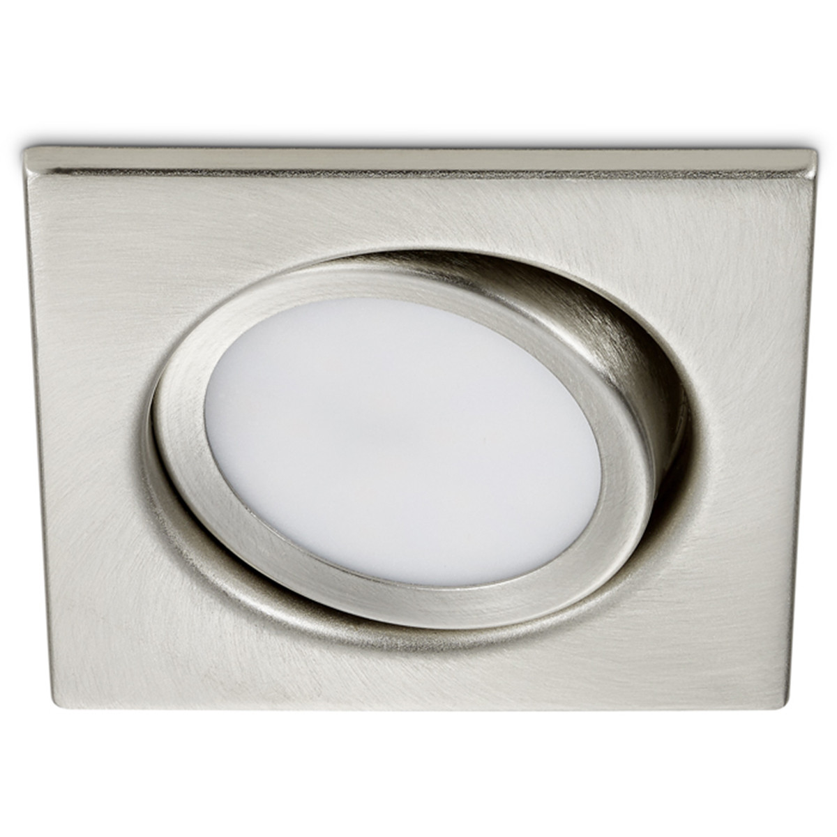 LED Spot - Inbouwspot - Trion Roluno - 5W - Warm Wit 3000K - Vierkant - Mat Nikkel - Aluminium