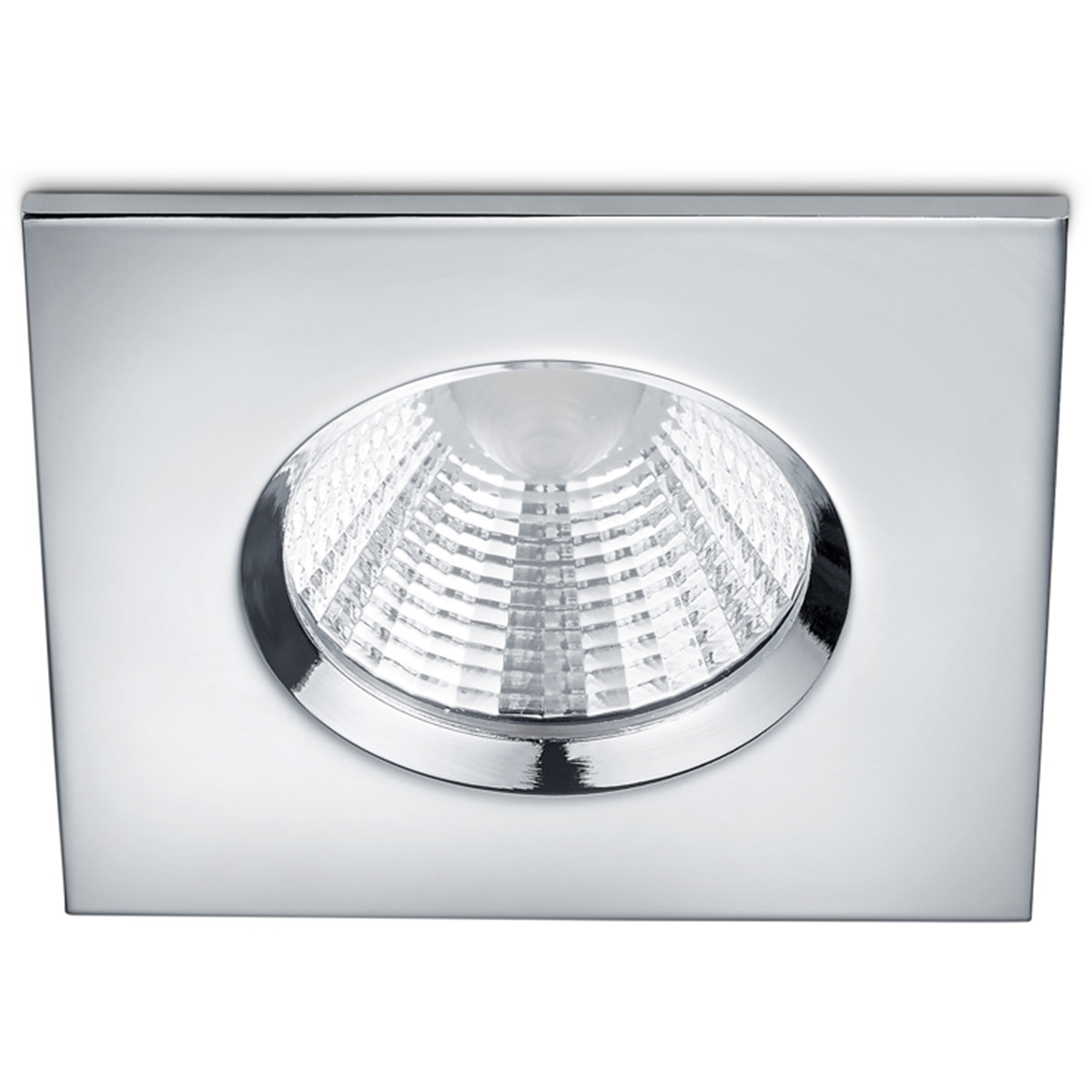 LED Spot - Inbouwspot - Trion Zagrona - 5W - Waterdicht IP65 - Dimbaar - Warm Wit 3000K - Glans Chroom - Aluminium - Vierkant