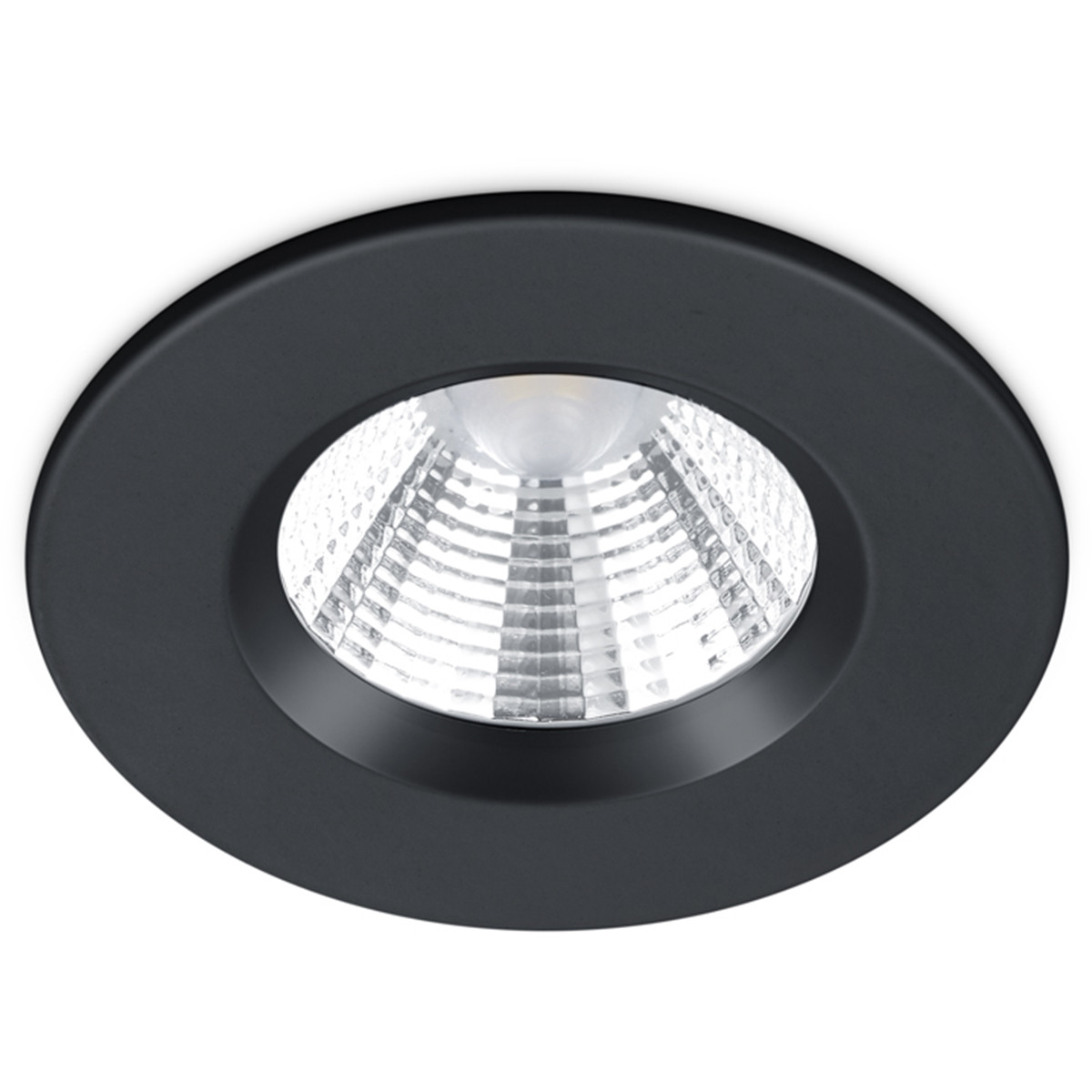 LED Spot - Inbouwspot - Trion Zagrona - 5W - Waterdicht IP65 - Dimbaar - Warm Wit 3000K - Mat Zwart - Aluminium - Rond