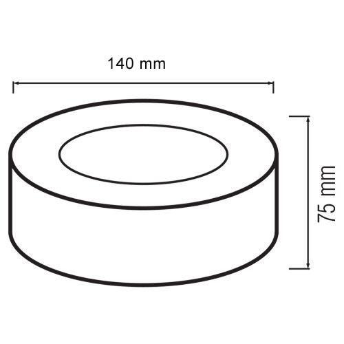 LED Downlight - Opbouw Rond Hoog 10W - Natuurlijk Wit 4200K - Mat Zwart Aluminium - Ø140mm