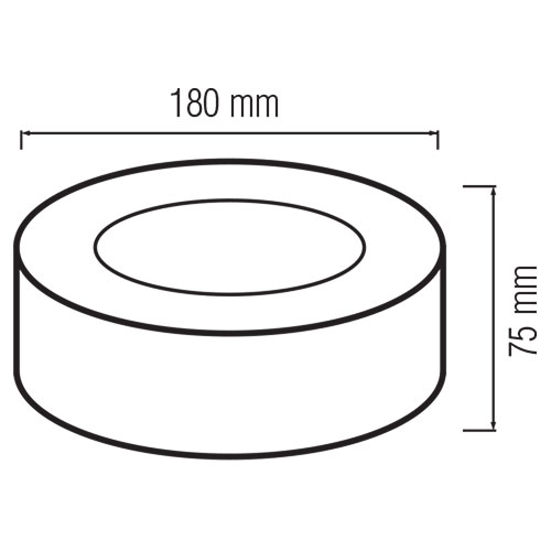 LED Downlight - Opbouw Rond Hoog 15W - Natuurlijk Wit 4200K - Mat Zwart Aluminium - Ø180mm