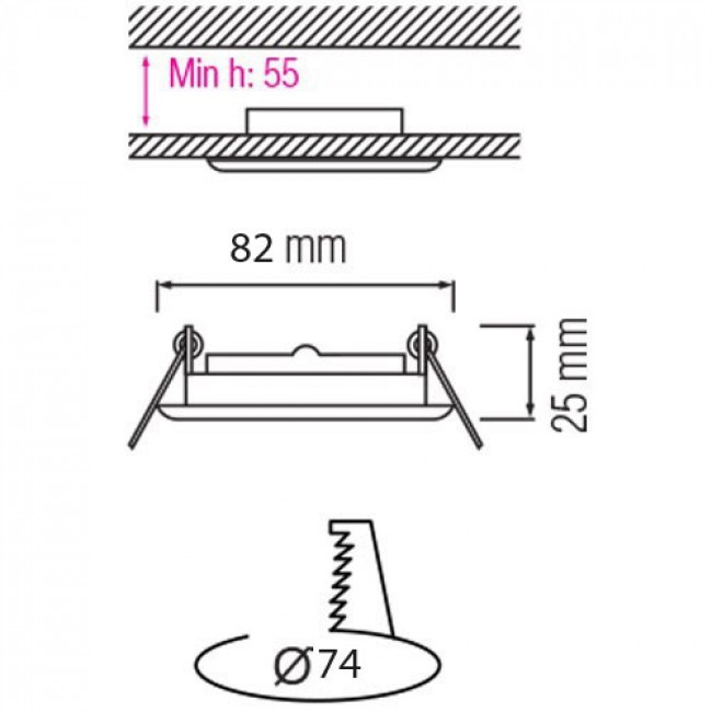 LED Spot Set - Aigi - GU10 Fitting - Inbouw Rond - Mat Chroom - 8W - Helder/Koud Wit 6400K - Kantelbaar Ø82mm