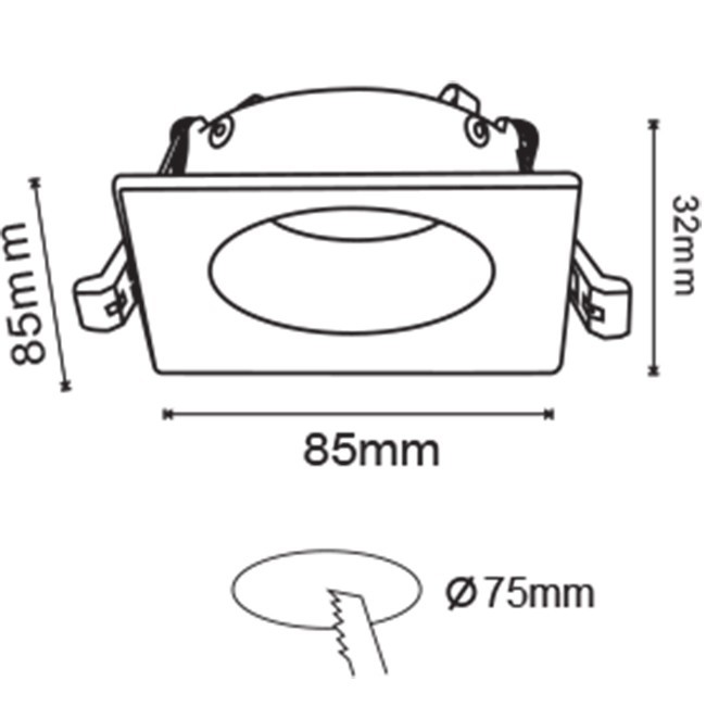 LED Spot Set - GU10 Fitting - Dimbaar - Inbouw Vierkant - Mat Wit - 6W - Helder/Koud Wit 6400K - 85mm