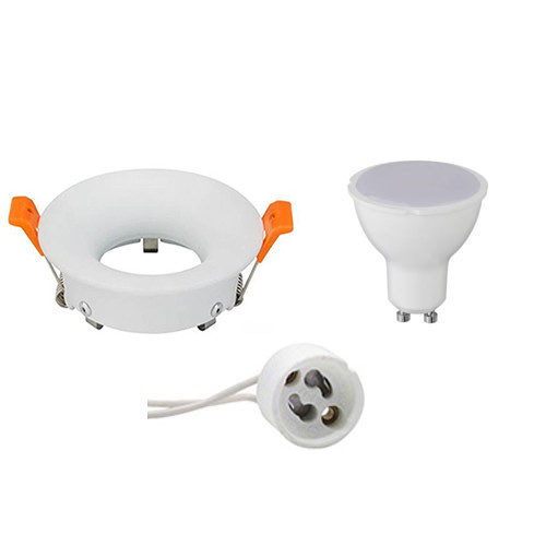 LED Spot Set - GU10 Fitting - Inbouw Rond - Mat Wit - 6W - Natuurlijk Wit 4200K - Ø85mm