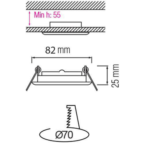 LED Spot Set - GU10 Fitting - Inbouw Rond - Mat Zwart - 4W - Helder/Koud Wit 6400K - Kantelbaar Ø82mm