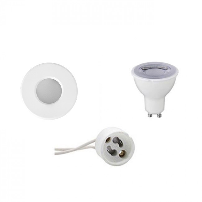 LED Spot Set - Aigi - GU10 Fitting - Waterdicht IP65 - Dimbaar - Inbouw Rond - Mat Wit - 6W - Natuurlijk Wit 4200K - Ø82mm