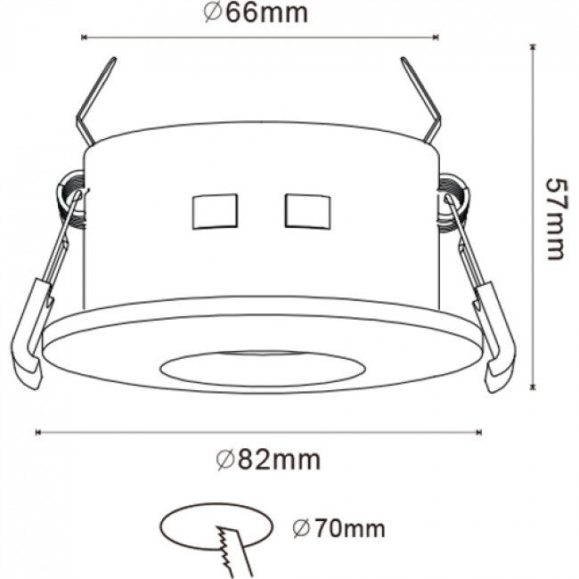 LED Spot Set - Aigi - GU10 Fitting - Waterdicht IP65 - Inbouw Rond - Mat Chroom - 6W - Warm Wit 3000K - Ø82mm