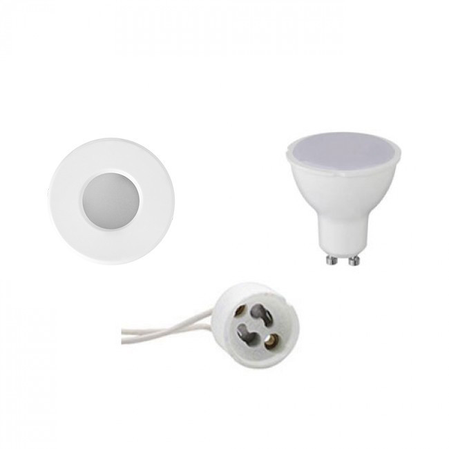 LED Spot Set - Aigi - GU10 Fitting - Waterdicht IP65 - Inbouw Rond - Mat Wit - 8W - Warm Wit 3000K - Ø82mm