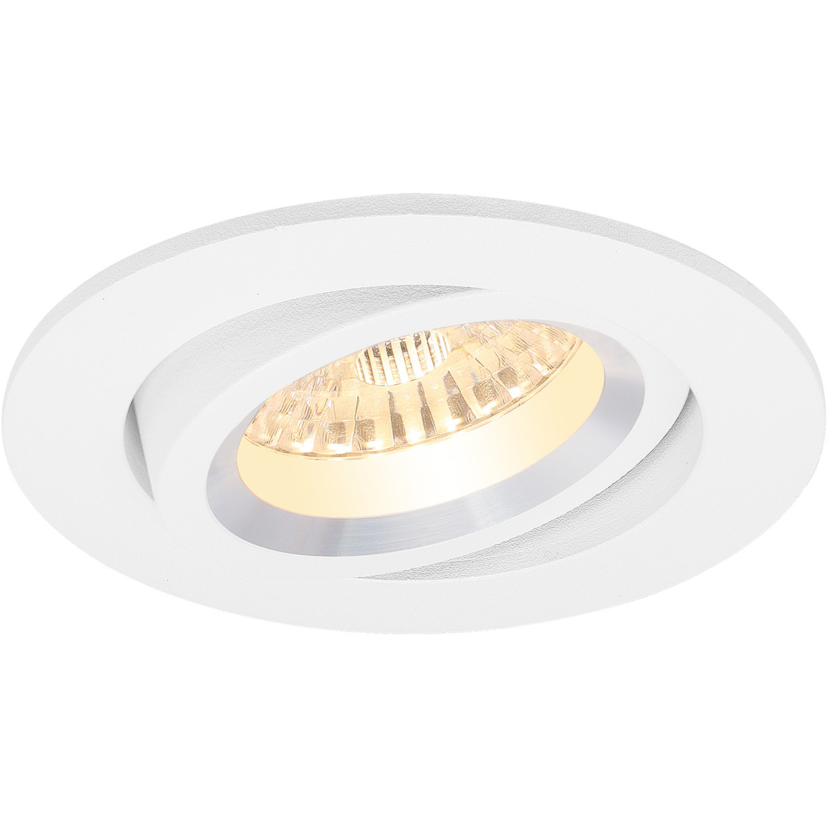 LED Spot Set - Pragmi Aerony Pro - GU10 Fitting - Dimbaar - Inbouw Rond - Mat Wit - 6W - Warm Wit 3000K - Kantelbaar - Ø82mm