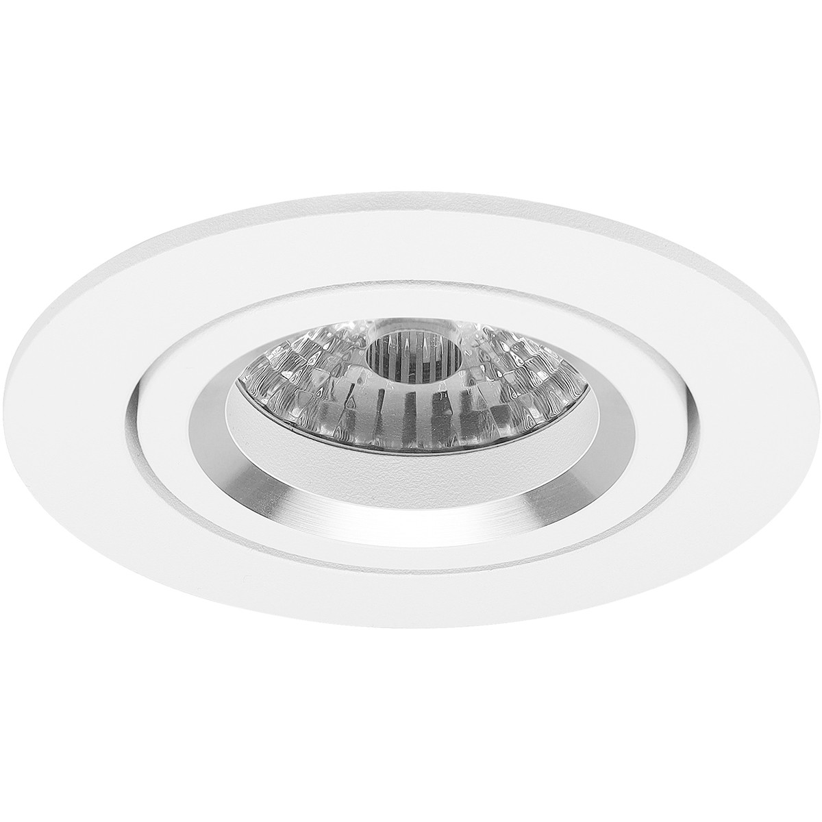 LED Spot Set - Pragmi Aerony Pro - GU10 Fitting - Dimbaar - Inbouw Rond - Mat Wit - 6W - Warm Wit 3000K - Kantelbaar - Ø82mm