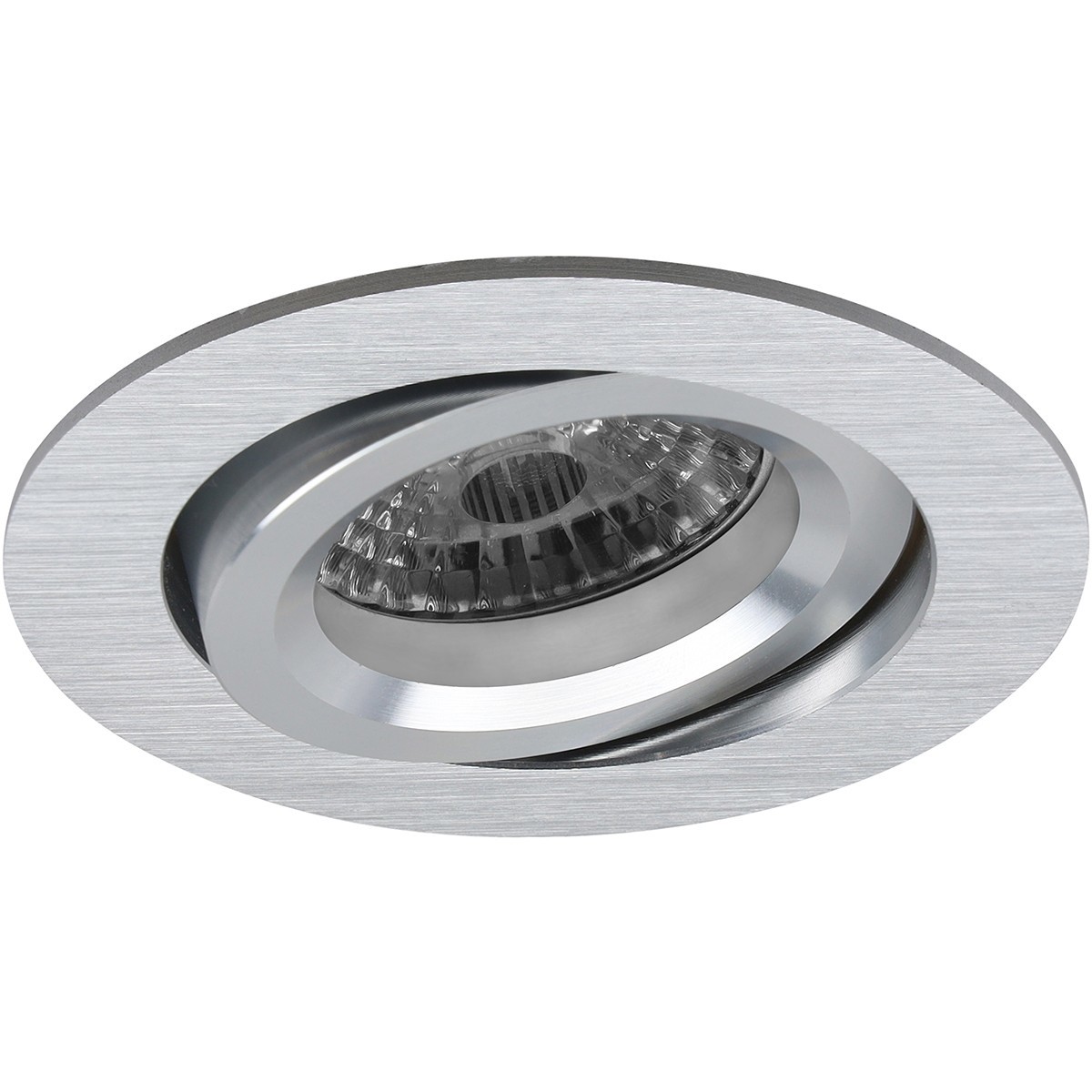 LED Spot Set - Pragmi Aerony Pro - GU10 Fitting - Dimbaar - Inbouw Rond - Mat Zilver - 6W - Warm Wit 3000K - Kantelbaar - Ø82mm