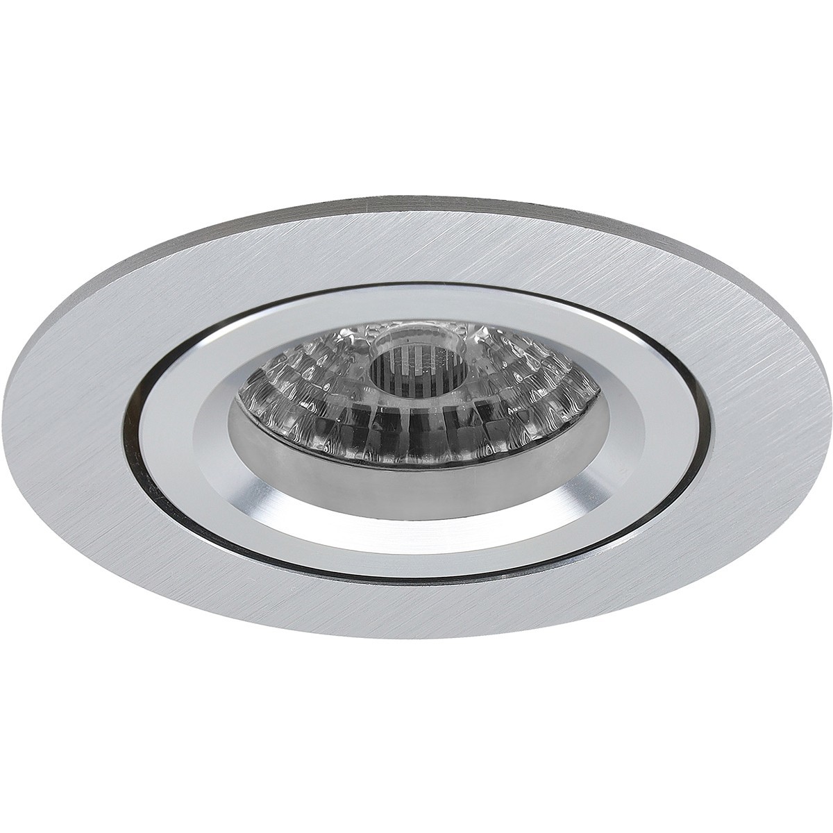 LED Spot Set - Pragmi Aerony Pro - GU10 Fitting - Dimbaar - Inbouw Rond - Mat Zilver - 6W - Helder/Koud Wit 6400K - Kantelbaar - Ø82mm