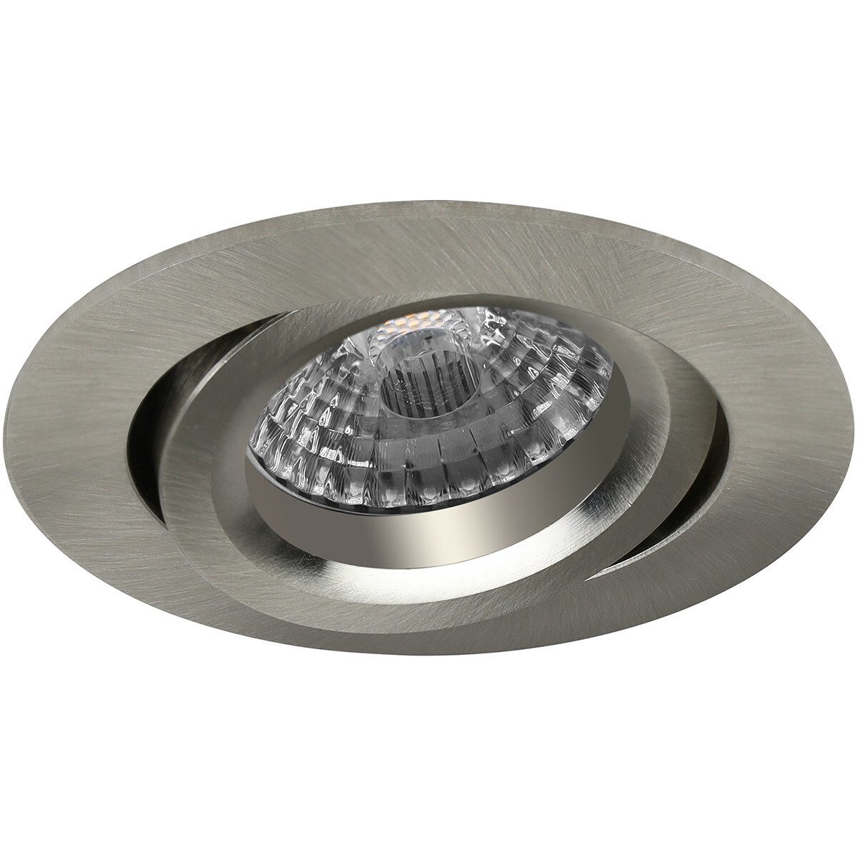 LED Spot Set - Pragmi Aerony Pro - GU10 Fitting - Inbouw Rond - Mat Nikkel - 4W - Warm Wit 3000K - Kantelbaar - Ø82mm