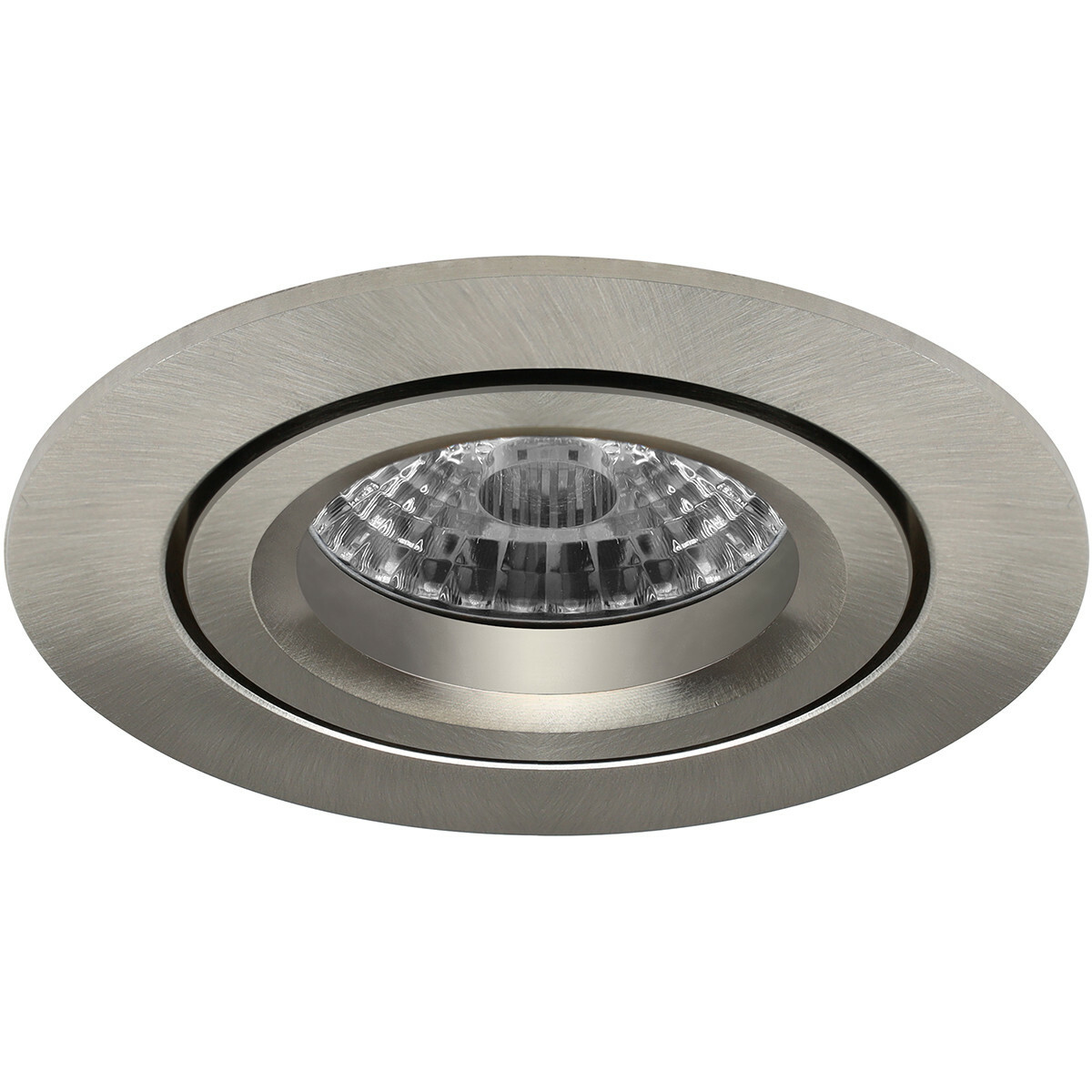 LED Spot Set - Pragmi Aerony Pro - GU10 Fitting - Inbouw Rond - Mat Nikkel - 4W - Warm Wit 3000K - Kantelbaar - Ø82mm