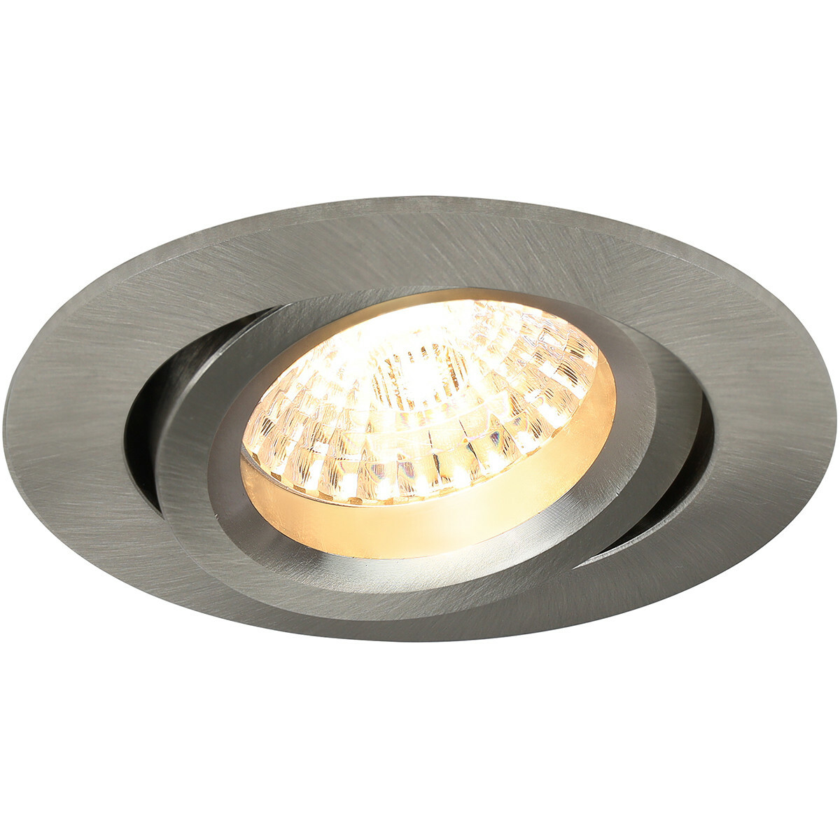 LED Spot Set - Pragmi Aerony Pro - GU10 Fitting - Inbouw Rond - Mat Nikkel - 4W - Warm Wit 3000K - Kantelbaar - Ø82mm