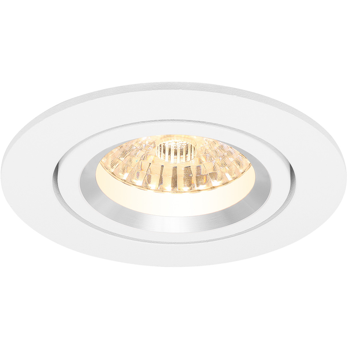 LED Spot Set - Aigi - Pragmi Aerony Pro - GU10 Fitting - Inbouw Rond - Mat Wit - 8W - Warm Wit 3000K - Kantelbaar - Ø82mm