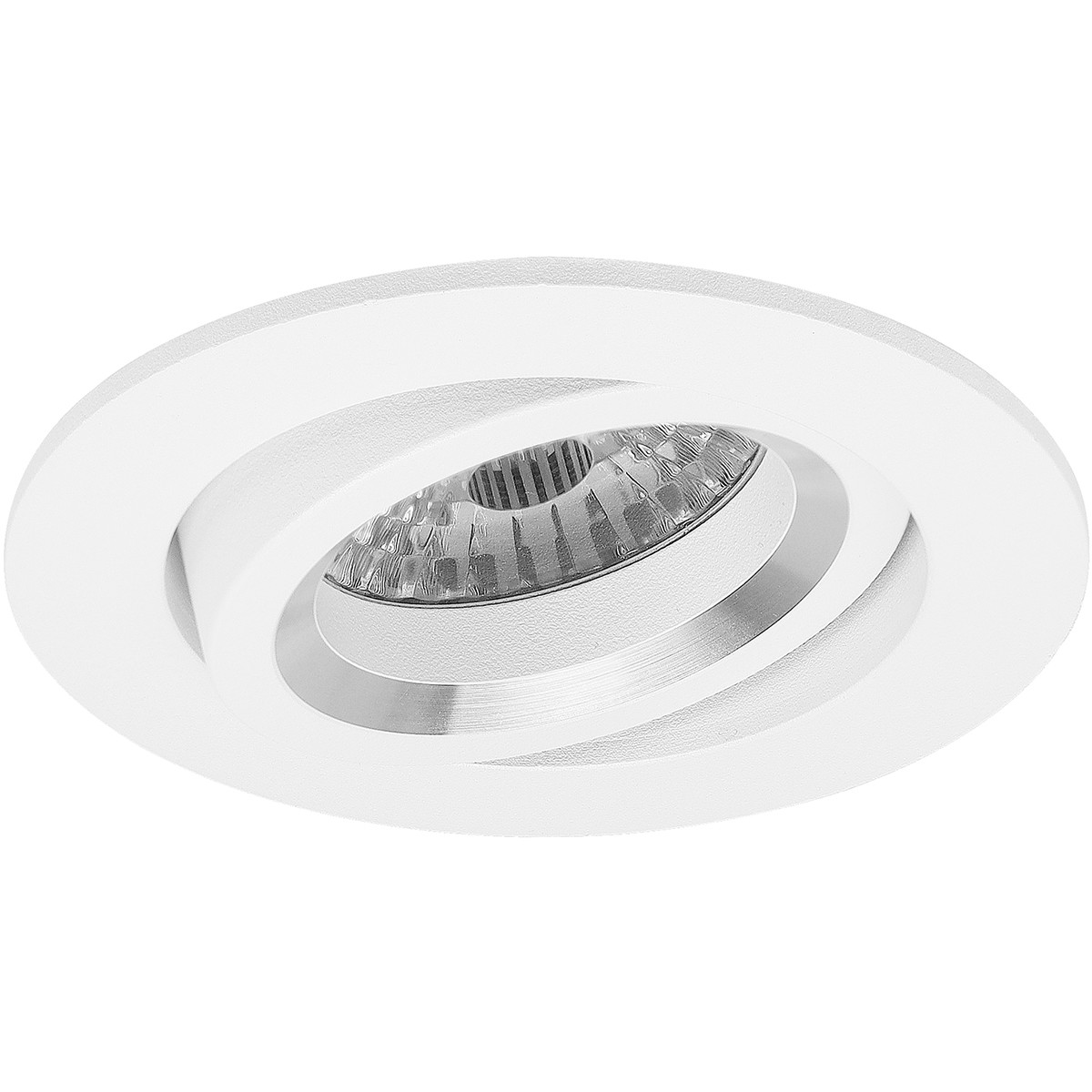 LED Spot Set - Aigi - Pragmi Aerony Pro - GU10 Fitting - Inbouw Rond - Mat Wit - 8W - Helder/Koud Wit 6400K - Kantelbaar - Ø82mm