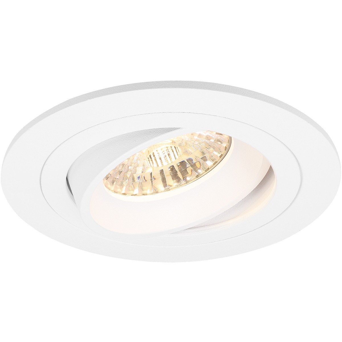 LED Spot Set - Pragmi Alpin Pro - GU10 Fitting - Dimbaar - Inbouw Rond - Mat Wit - 6W - Helder/Koud Wit 6400K - Kantelbaar Ø92mm