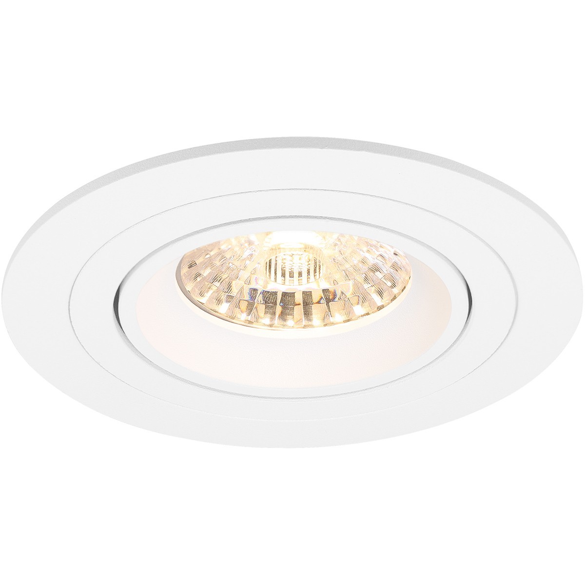 LED Spot Set - Pragmi Alpin Pro - GU10 Fitting - Dimbaar - Inbouw Rond - Mat Wit - 6W - Helder/Koud Wit 6400K - Kantelbaar Ø92mm