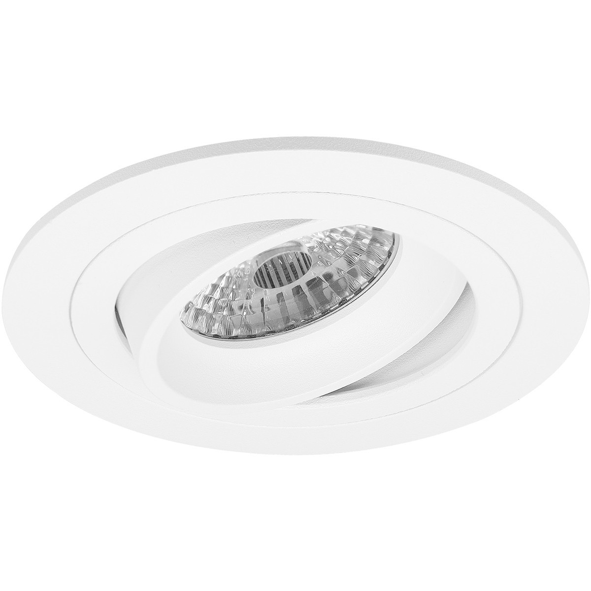 LED Spot Set - Pragmi Alpin Pro - GU10 Fitting - Dimbaar - Inbouw Rond - Mat Wit - 6W - Helder/Koud Wit 6400K - Kantelbaar Ø92mm