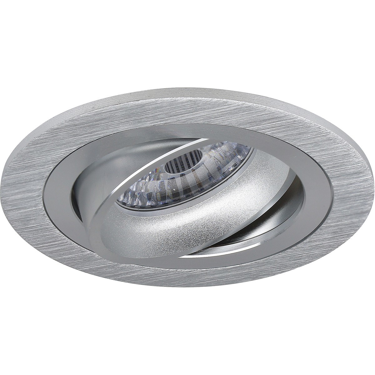 LED Spot Set - Pragmi Alpin Pro - GU10 Fitting - Dimbaar - Inbouw Rond - Mat Zilver - 6W - Warm Wit 3000K - Kantelbaar Ø92mm