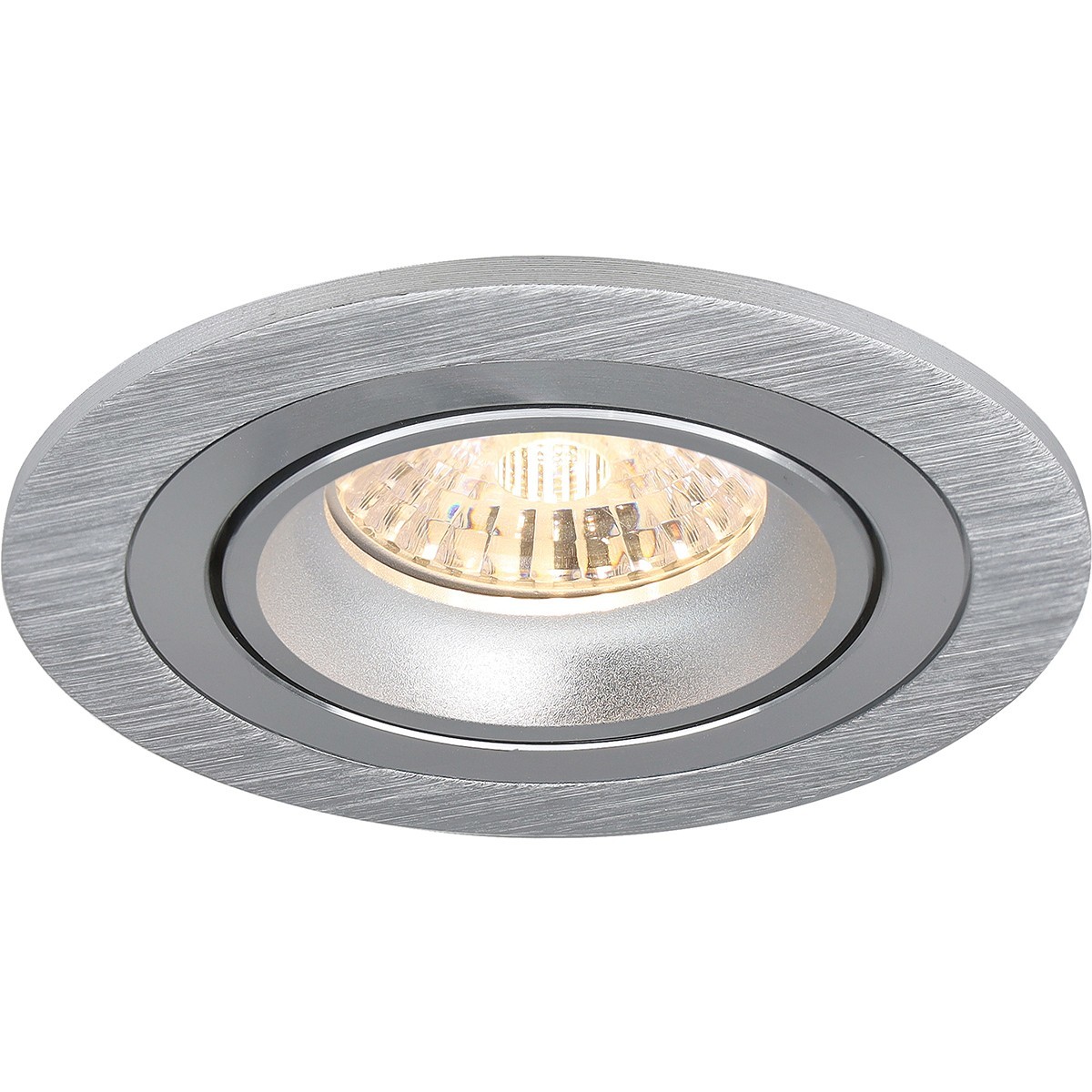 LED Spot Set - Pragmi Alpin Pro - GU10 Fitting - Dimbaar - Inbouw Rond - Mat Zilver - 6W - Warm Wit 3000K - Kantelbaar Ø92mm