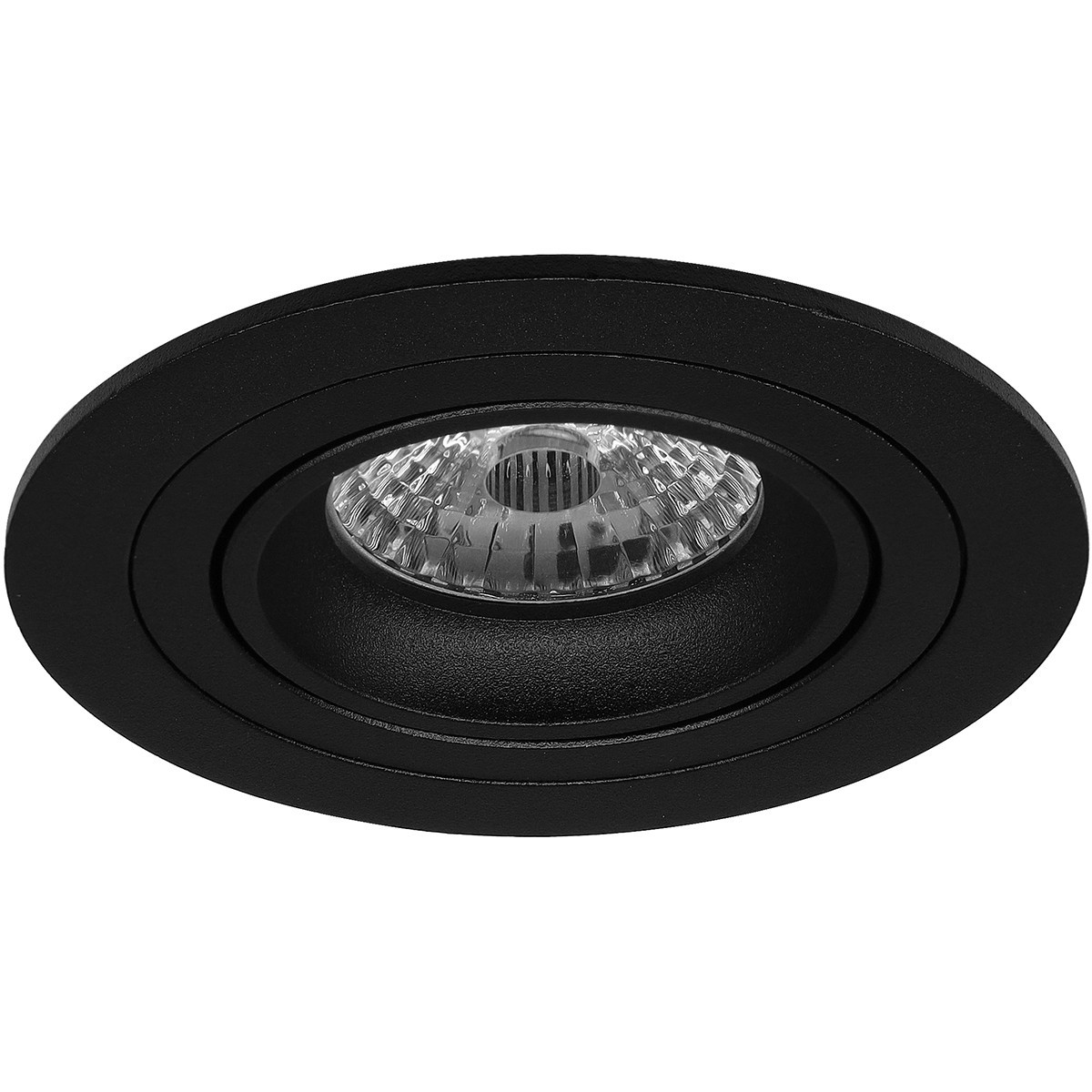 LED Spot Set - Pragmi Alpin Pro - GU10 Fitting - Dimbaar - Inbouw Rond - Mat Zwart - 6W - Helder/Koud Wit 6400K - Kantelbaar Ø92mm