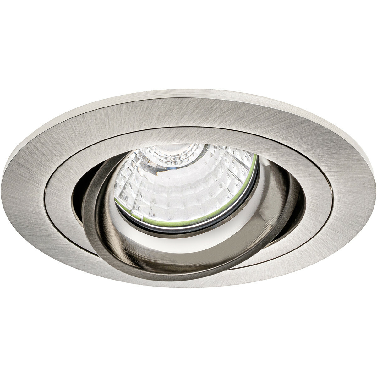 LED Spot Set - Pragmi Alpin Pro - GU10 Fitting - Inbouw Rond - Mat Nikkel - 4W - Warm Wit 3000K - Kantelbaar - Ø92mm