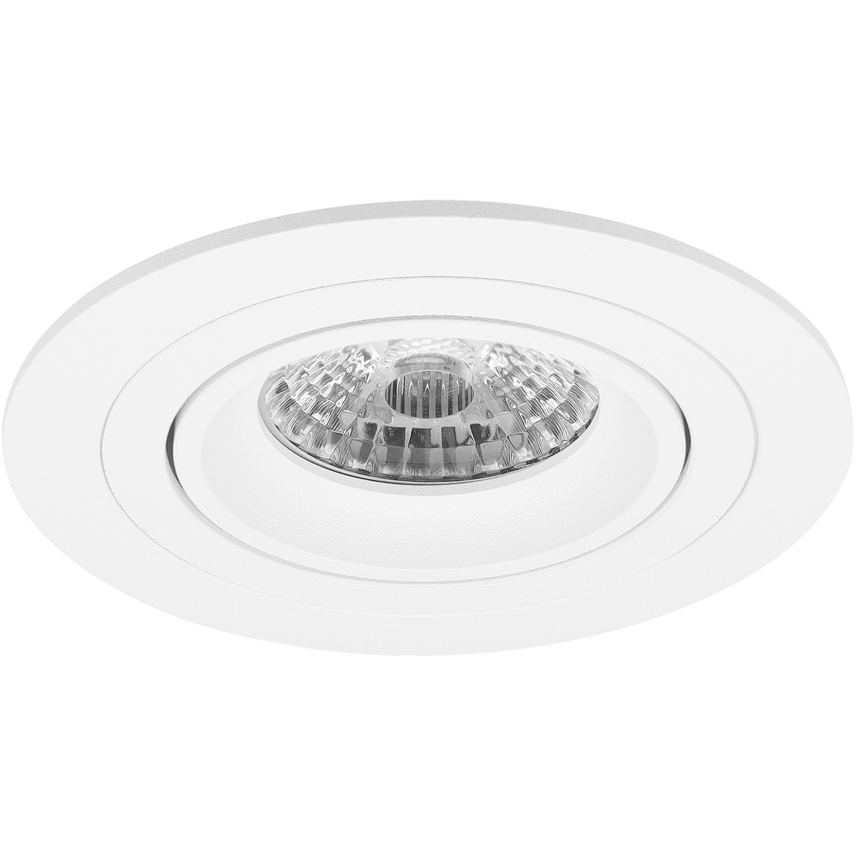 LED Spot Set - Aigi - Pragmi Alpin Pro - GU10 Fitting - Inbouw Rond - Mat Wit - 8W - Warm Wit 3000K - Kantelbaar Ø92mm