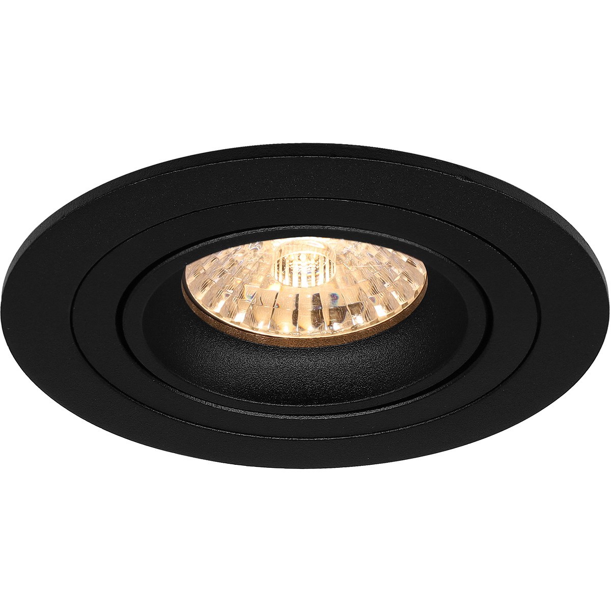 LED Spot Set - Pragmi Alpin Pro - GU10 Fitting - Inbouw Rond - Mat Zwart - 4W - Warm Wit 3000K - Kantelbaar Ø92mm