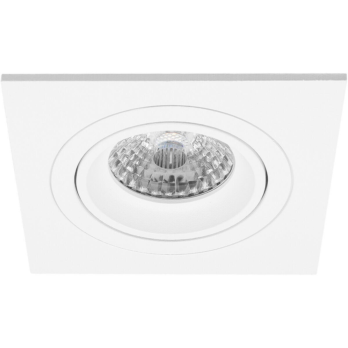 LED Spot Set - Pragmi Borny Pro - GU10 Fitting - Inbouw Vierkant - Mat Wit - 4W - Warm Wit 3000K - Kantelbaar - 92mm