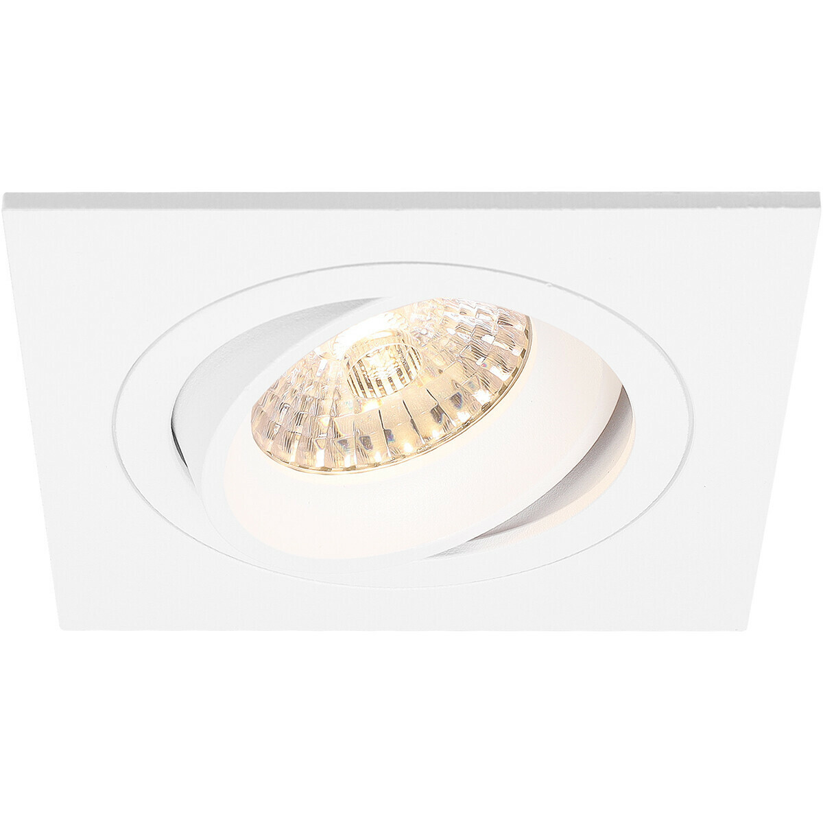 LED Spot Set - Pragmi Borny Pro - GU10 Fitting - Inbouw Vierkant - Mat Wit - 4W - Natuurlijk Wit 4200K - Kantelbaar - 92mm