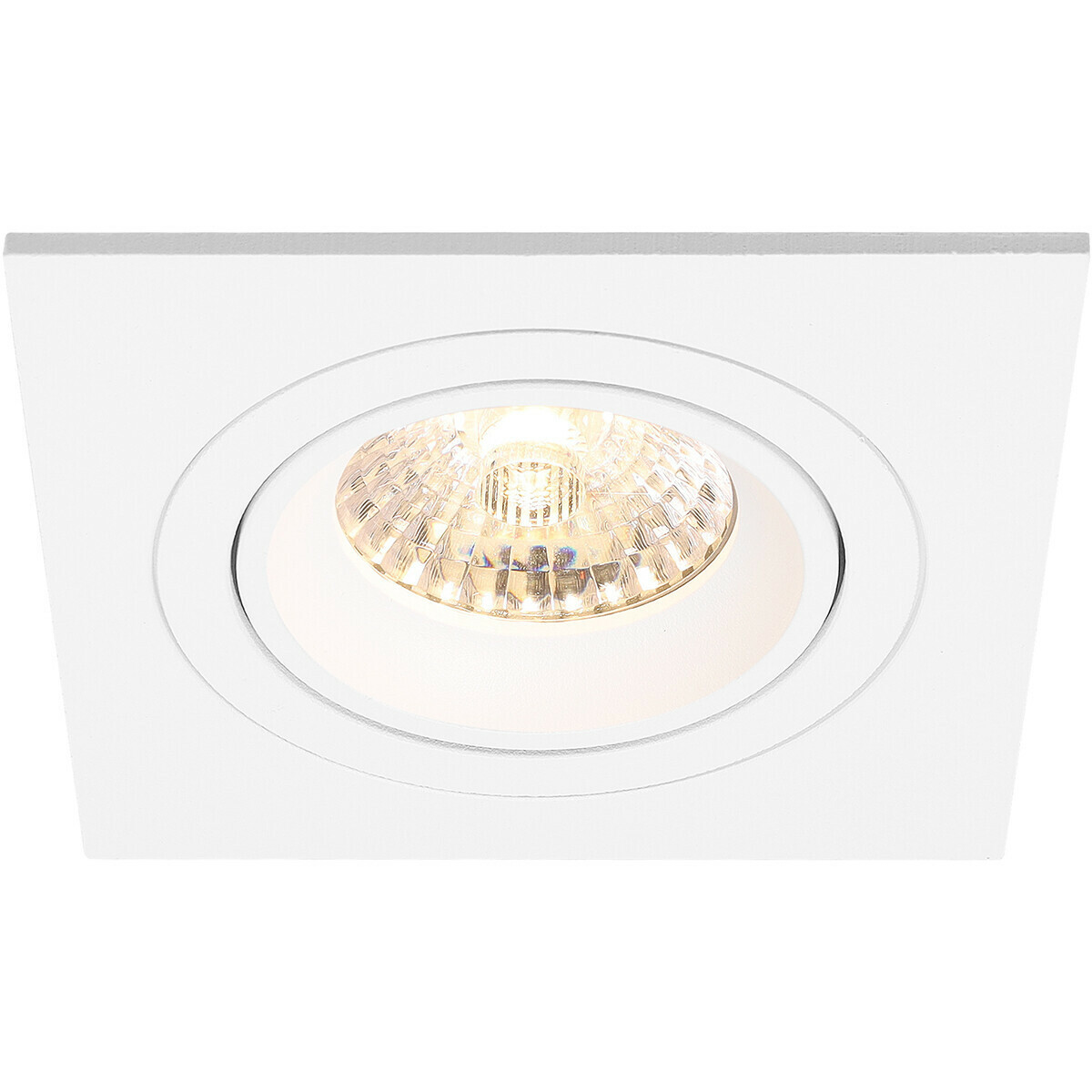 LED Spot Set - Pragmi Borny Pro - GU10 Fitting - Inbouw Vierkant - Mat Wit - 4W - Natuurlijk Wit 4200K - Kantelbaar - 92mm