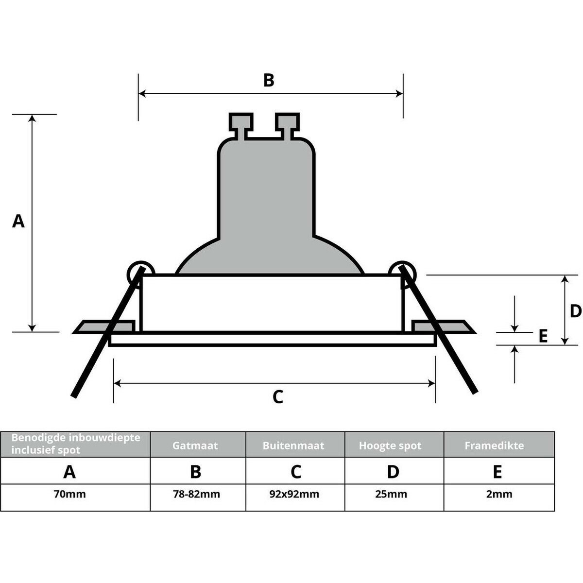 LED Spot Set - Pragmi Borny Pro - GU10 Fitting - Inbouw Vierkant - Mat Wit - 4W - Warm Wit 3000K - Kantelbaar - 92mm