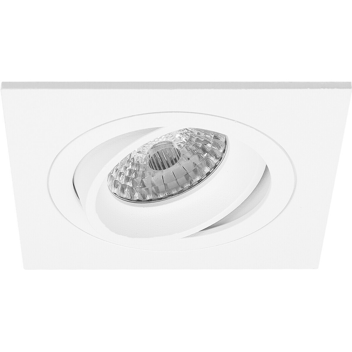 LED Spot Set - Pragmi Borny Pro - GU10 Fitting - Inbouw Vierkant - Mat Wit - 4W - Natuurlijk Wit 4200K - Kantelbaar - 92mm