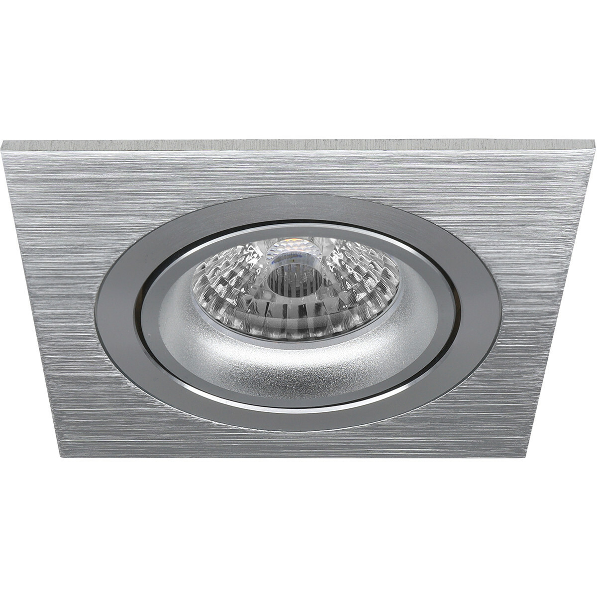 LED Spot Set - Aigi - Pragmi Borny Pro - GU10 Fitting - Inbouw Vierkant - Mat Zilver - 6W - Helder/Koud Wit 6400K - Kantelbaar - 92mm