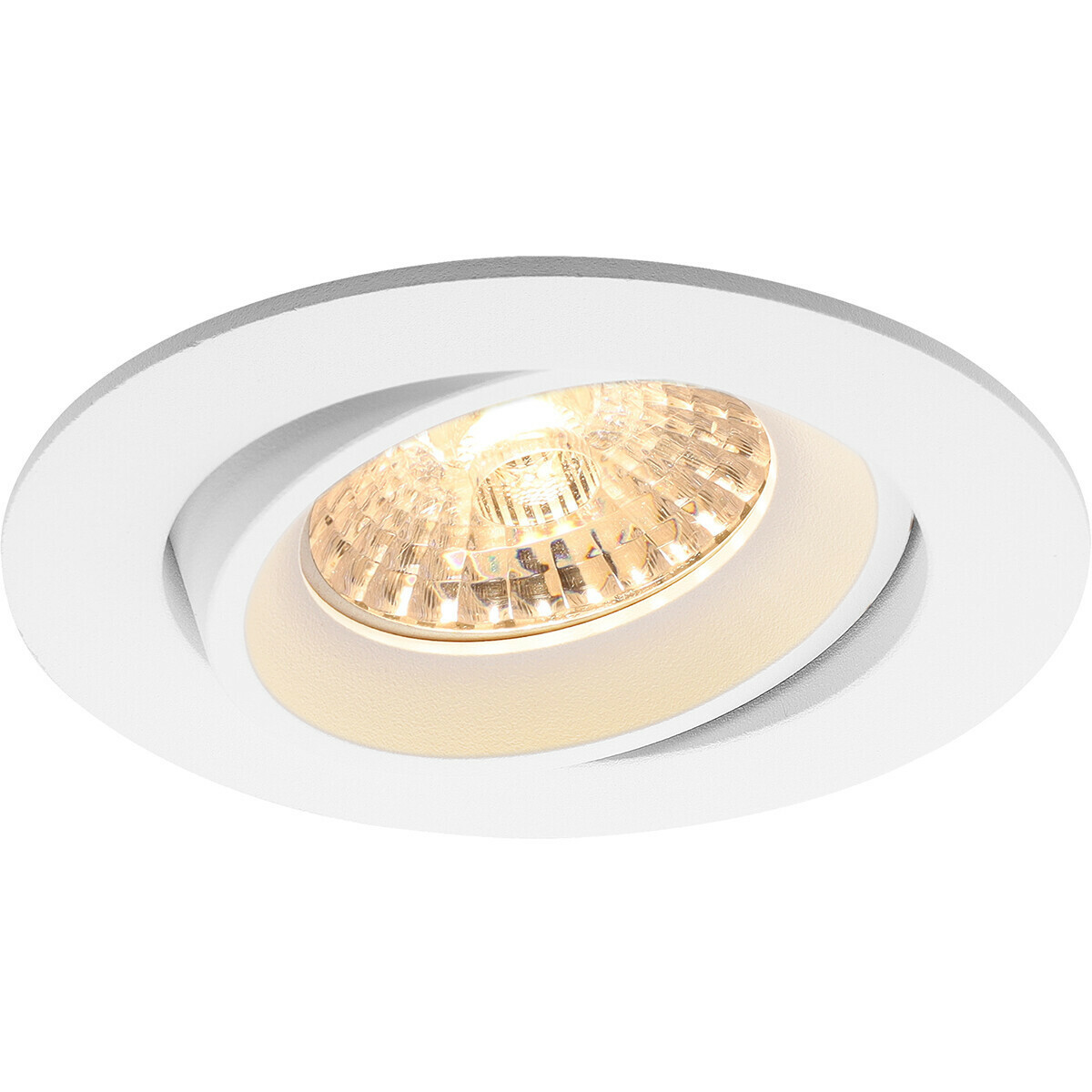 LED Spot Set - Pragmi Delton Pro - GU10 Fitting - Inbouw Rond - Mat Wit - 4W - Warm Wit 3000K - Kantelbaar - Ø82mm