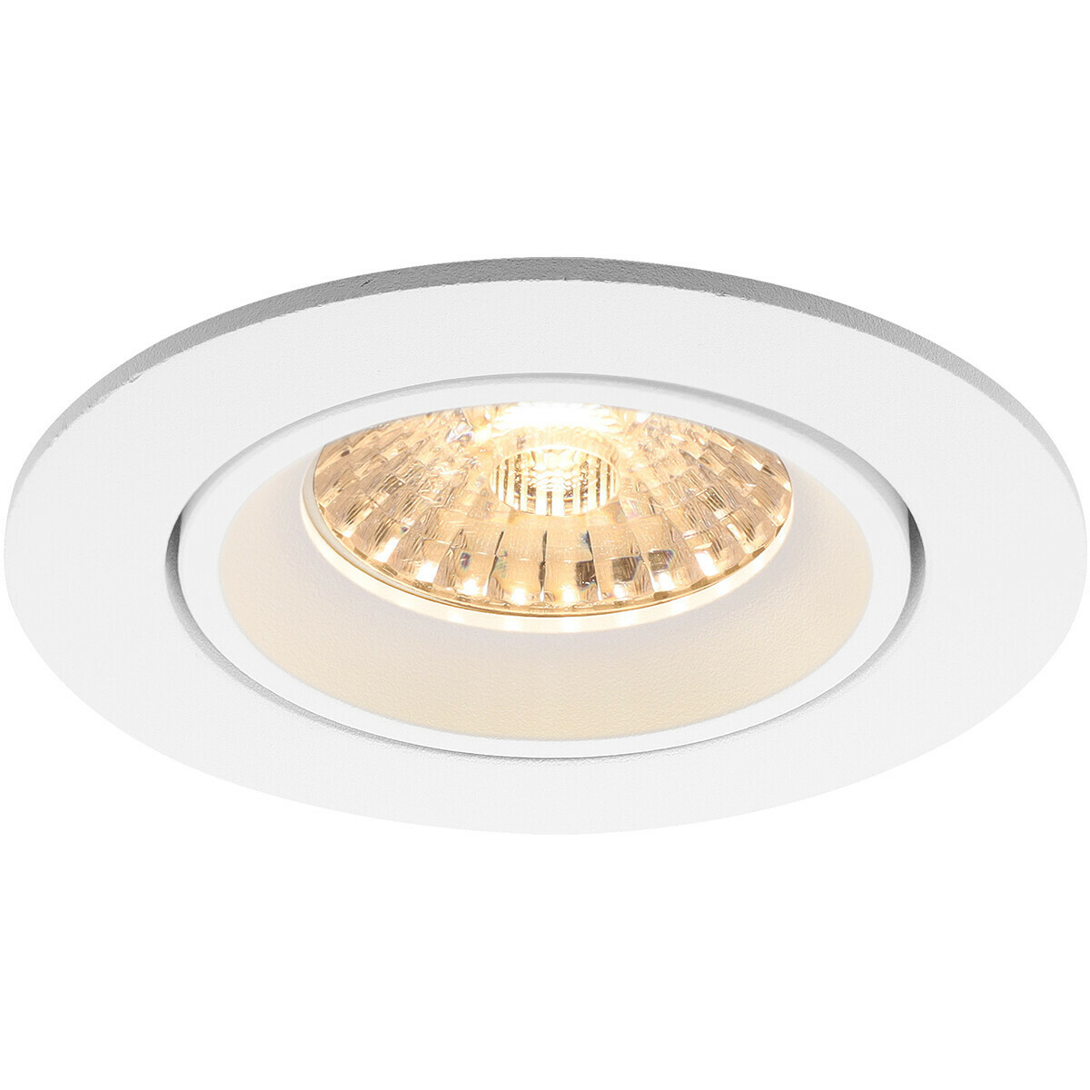 LED Spot Set - Pragmi Delton Pro - GU10 Fitting - Dimbaar - Inbouw Rond - Mat Wit - 6W - Helder/Koud Wit 6400K - Kantelbaar - Ø82mm