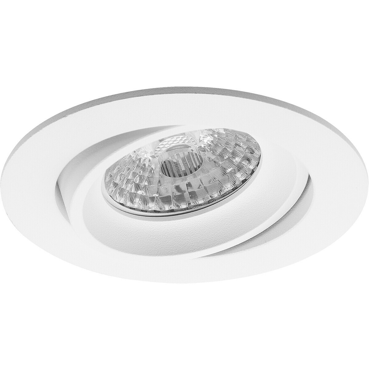 LED Spot Set - Pragmi Delton Pro - GU10 Fitting - Dimbaar - Inbouw Rond - Mat Wit - 6W - Warm Wit 3000K - Kantelbaar - Ø82mm