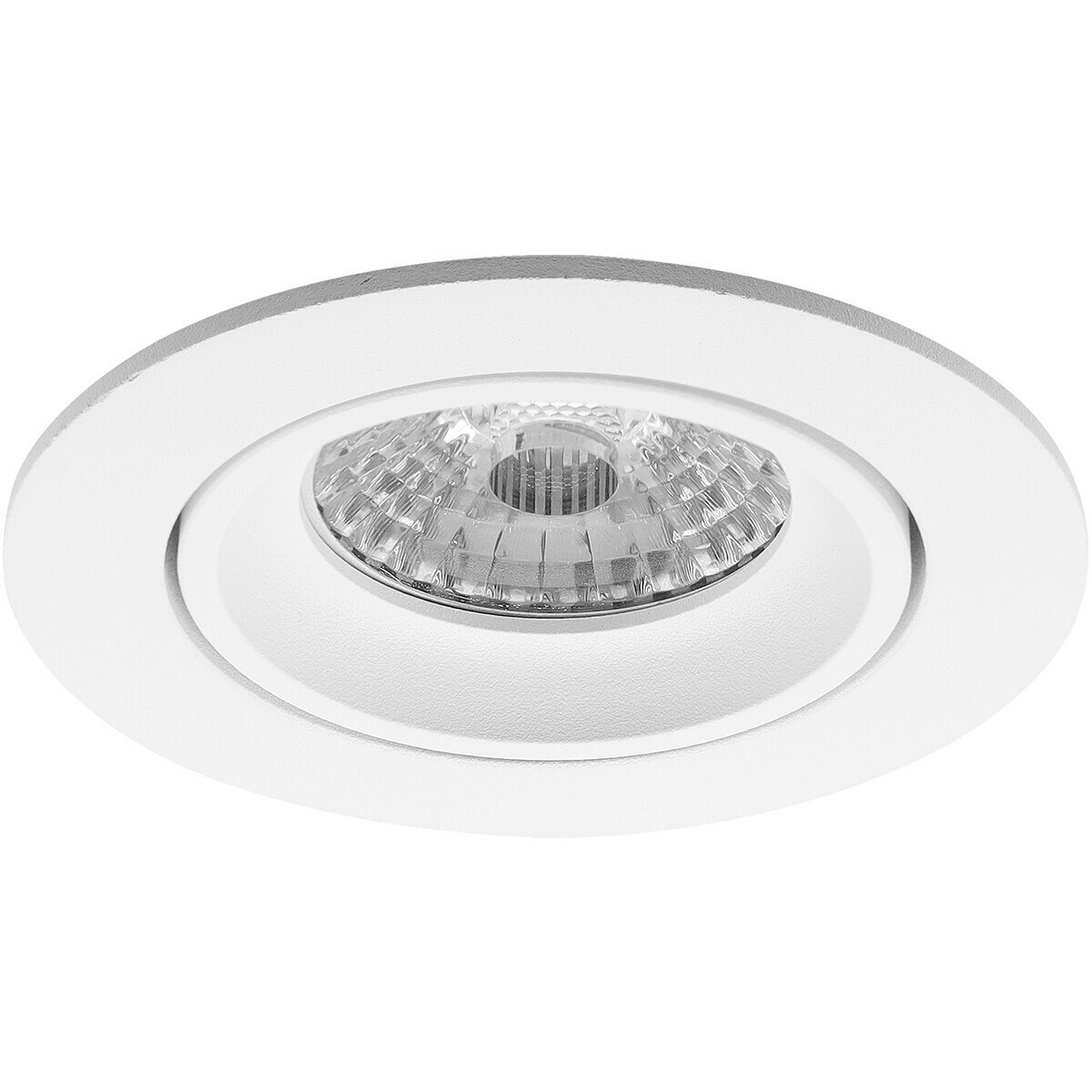 LED Spot Set - Pragmi Delton Pro - GU10 Fitting - Inbouw Rond - Mat Wit - 4W - Natuurlijk Wit 4200K - Kantelbaar - Ø82mm