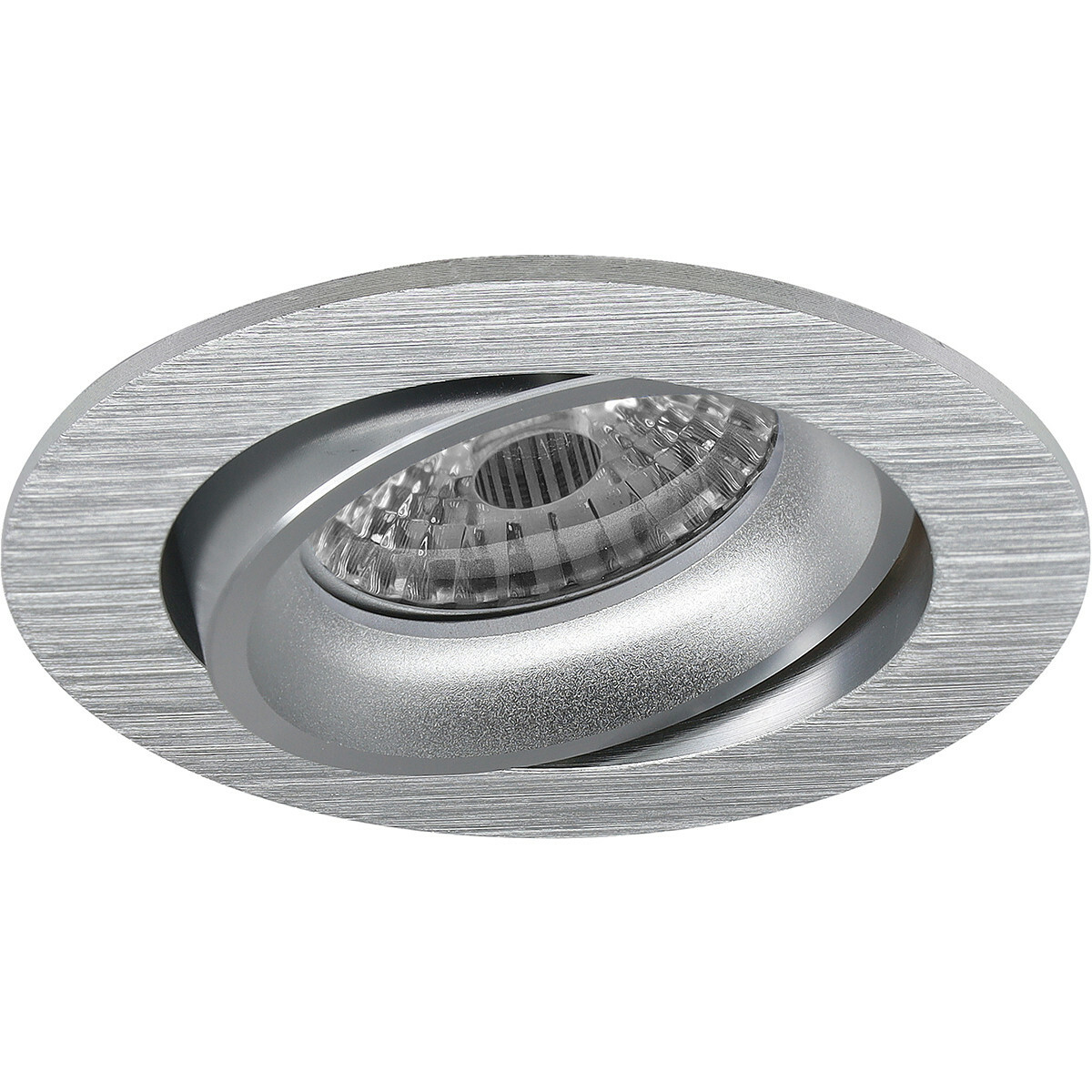 LED Spot Set - Pragmi Delton Pro - GU10 Fitting - Inbouw Rond - Mat Zilver - 4W - Helder/Koud Wit 6400K - Kantelbaar - Ø82mm