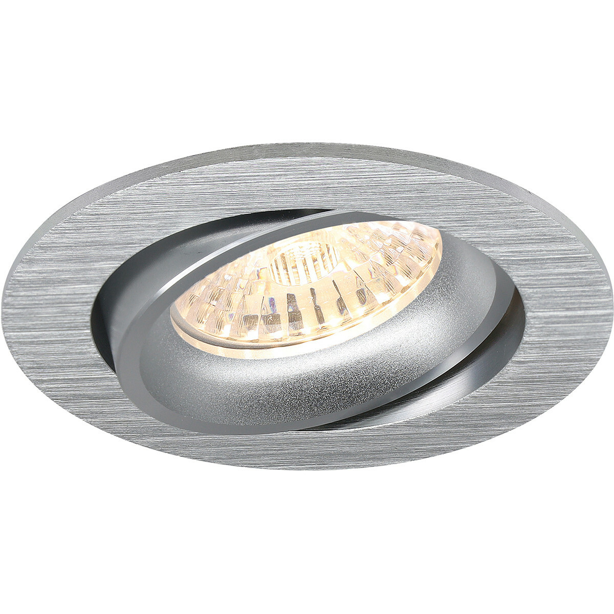 LED Spot Set - Pragmi Delton Pro - GU10 Fitting - Inbouw Rond - Mat Zilver - 4W - Helder/Koud Wit 6400K - Kantelbaar - Ø82mm