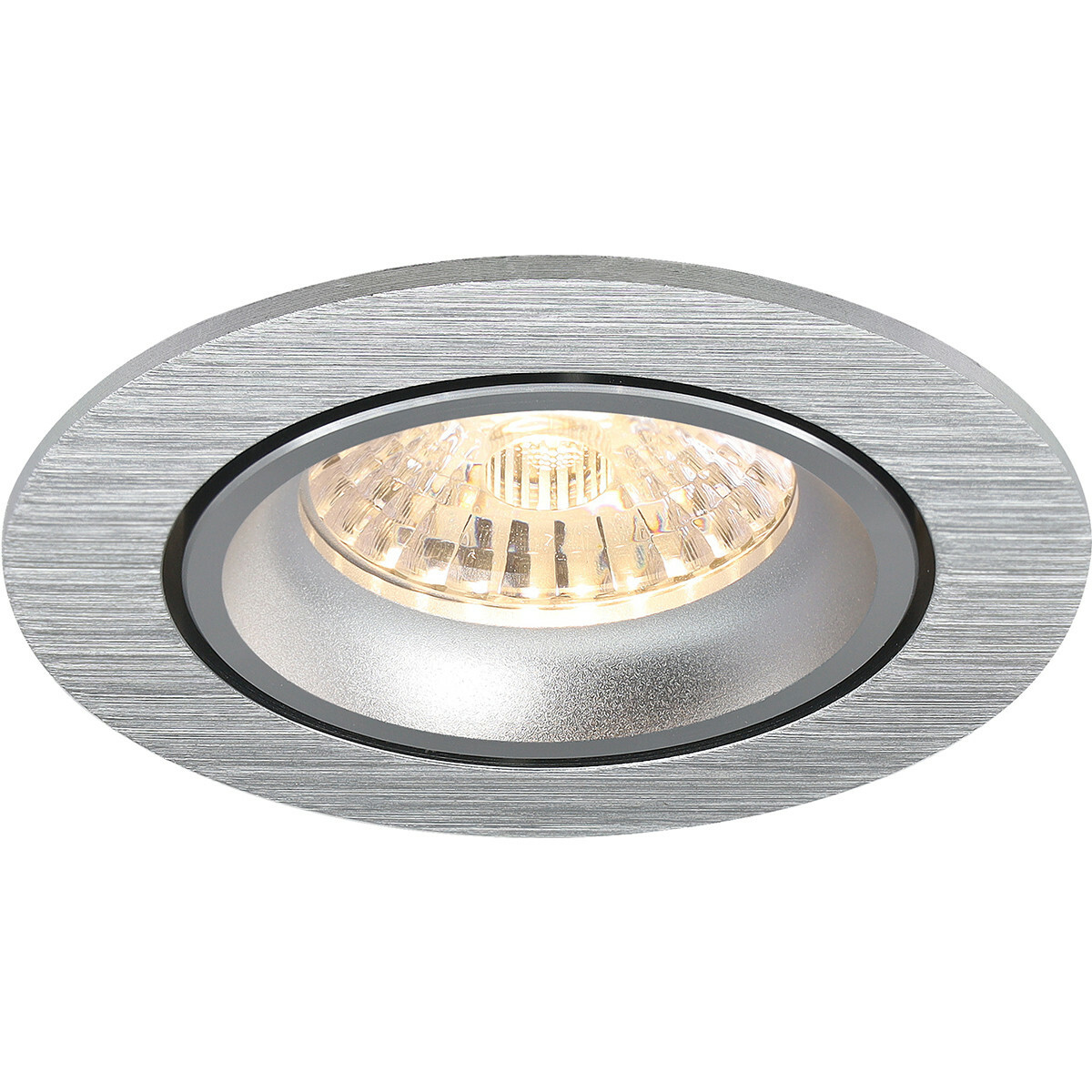 LED Spot Set - Pragmi Delton Pro - GU10 Fitting - Inbouw Rond - Mat Zilver - 4W - Helder/Koud Wit 6400K - Kantelbaar - Ø82mm